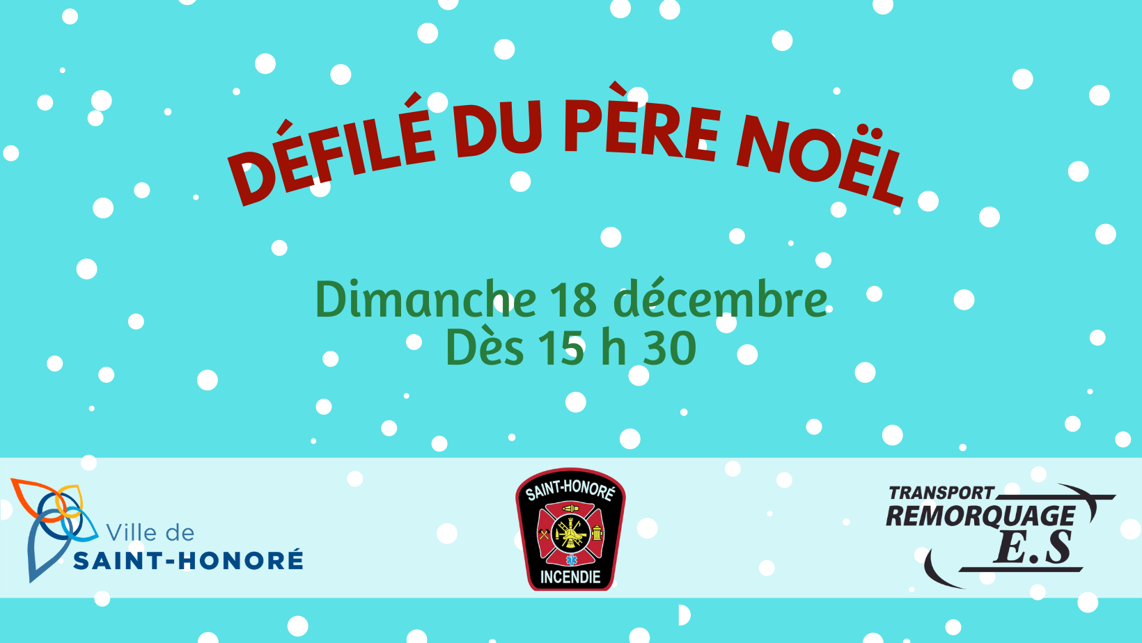 Défilé du Père Noël de SaintHonoré Ville de SaintHonoré